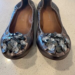Pewter ballet flats
